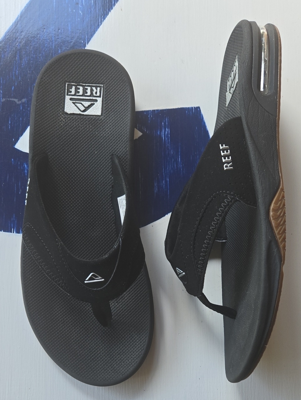 Reef Fanning Men's Black Flip Flop With Bottle Opener Size US 10 EU 43